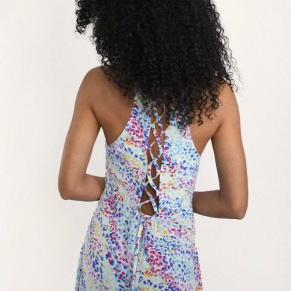 summer molly bracken long graphic dress w/ laced back - Picture 2 of 6